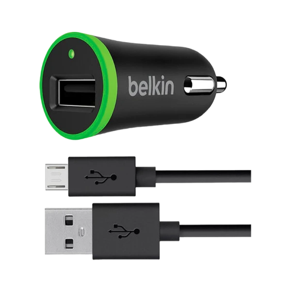 Автомобильное З/У Belkin F8J090bt04 1USB 2.1A с кабелем microUSB черный