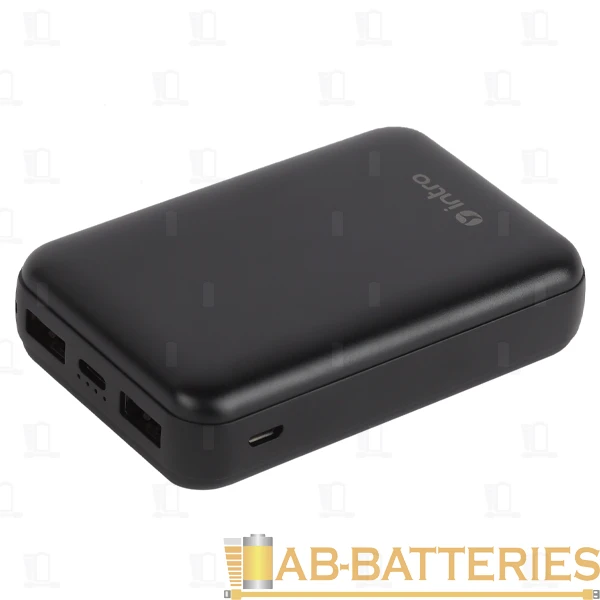 Внешний аккумулятор Intro PB1010 10000mAh 2.0A 2USB/Type-C черный (1/50)