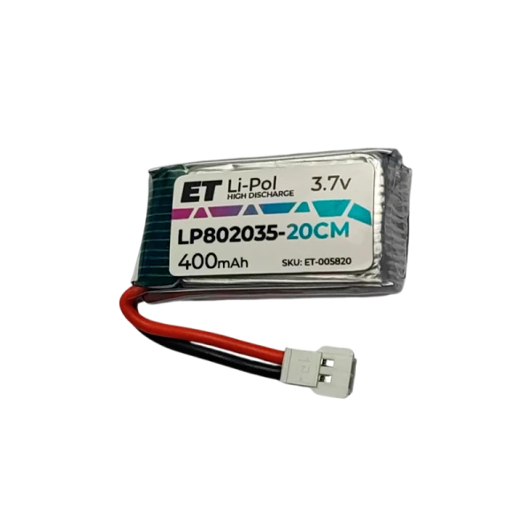Аккумулятор ET LP802035-20CM Li-Pol, 3.7В, 400мАч (1/20)