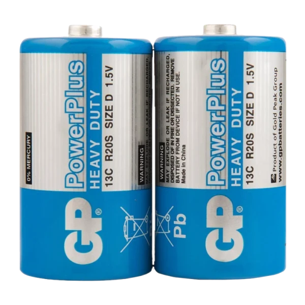 Батарейка GP PowerPlus R20 D Shrink 2 Heavy Duty 1.5V (2/20/200)