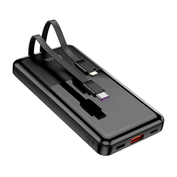 Внешний аккумулятор HOCO Q9 Pro 10000mAh 3.0A 20W 1USB PD3.0 с кабелем Lightning/Type-C черный (1/30