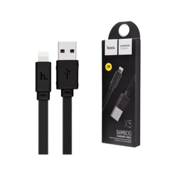 Кабель HOCO X5 USB (m)-Lightning (m) 1.0м 2.4A ПВХ черный (1/30/300)