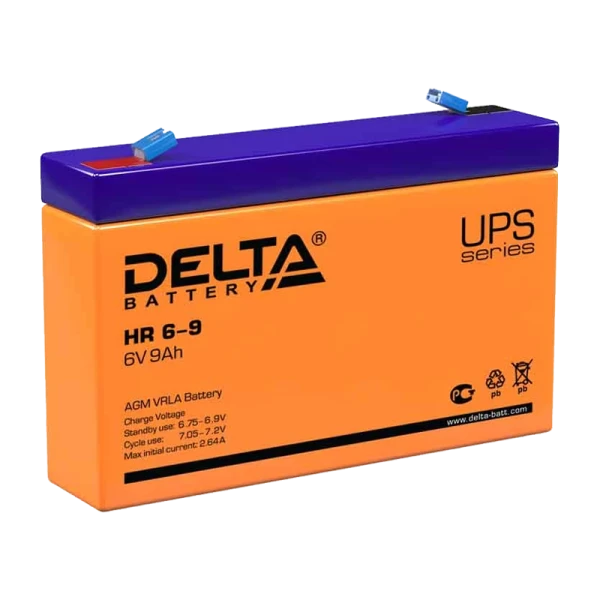 Аккумулятор свинцово-кислотный Delta HR 6-9 6V 9Ah