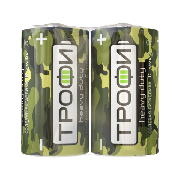 Батарейка Трофи Classic R14 C Shrink 2 Heavy Duty 1.5V (2/12/600/9600)