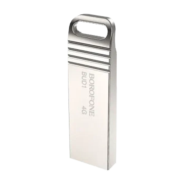 Флеш-накопитель Borofone Nimble BUD1 4GB USB2.0 металл серебряный (1/40/320)
