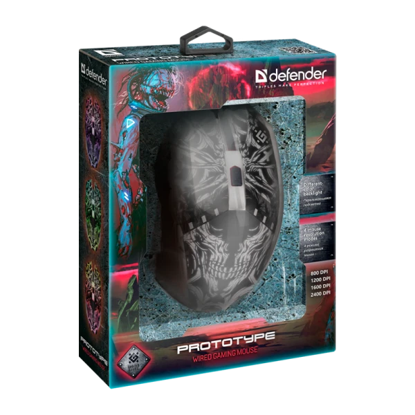 Мышь проводная Defender GM-670L Prototype игровая USB черный (1/40)