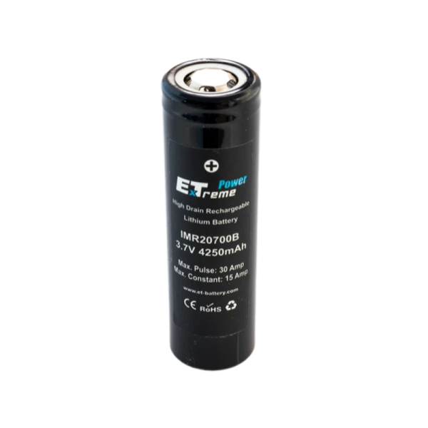 Аккумулятор ET IMR20700B&nbsp;&nbsp;Deluxe Pack 2 высокая токоотдача, 30/50А, 4250mAh, Li-Ion (2/100)