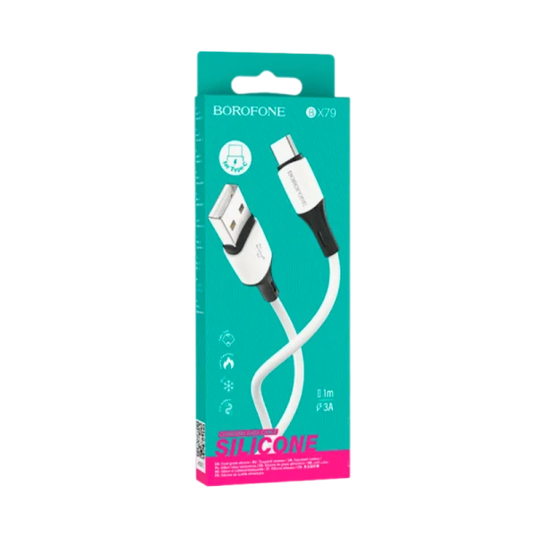 Кабель Borofone BX79 USB (m)-Type-C (m) 1.0м 2.4A силикон белый (1/360)