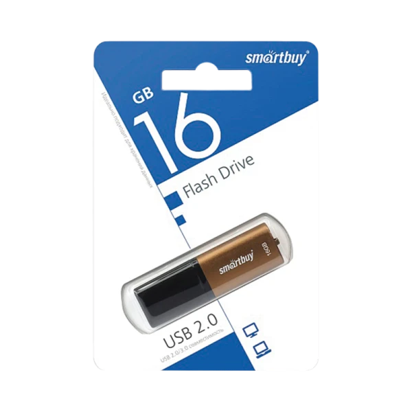Флеш-накопитель Smartbuy X-Cut 16GB USB2.0 пластик коричневый