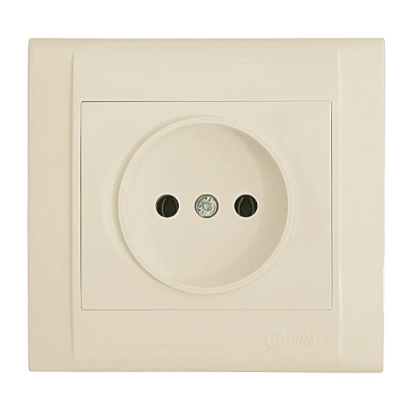 Розетка Makel Defne 1гн. 16A Б/З кремовый 42010022 (1/12)