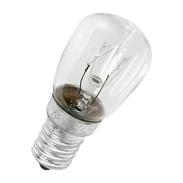 Лампа накаливания Makeeta Е12 15W 220-240V свеча для холодильников прозрачная (1/50)