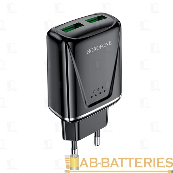 Сетевое З/У Borofone BA54A 2USB 18W QC3.0 черный (1/35/140)