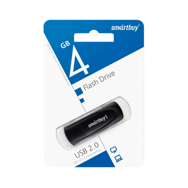 Флеш-накопитель Smartbuy Scout 4GB USB2.0 пластик черный