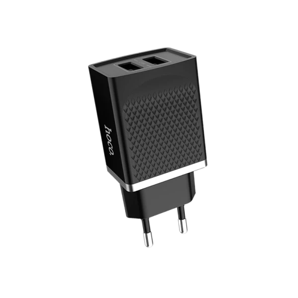 Сетевое З/У HOCO C43A 2USB 2.4A черный (1/21/126)