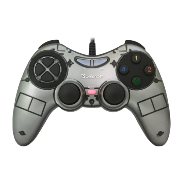 Геймпад проводной Defender Zoom USB 10 кн. серебряный (1/20/40)