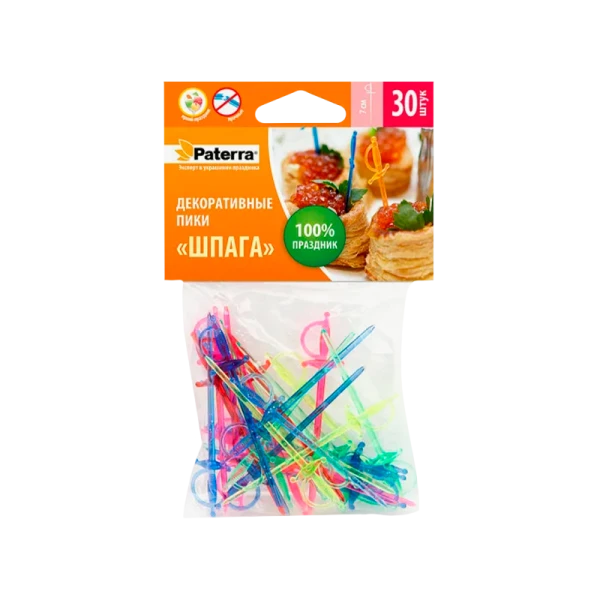 Декоративные пики Paterra "ШПАГИ" 70 мм 30шт в упаковке (1/100)