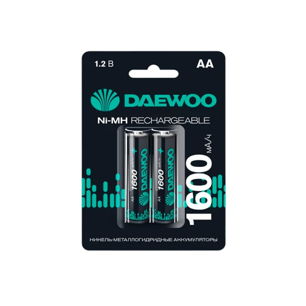 Аккумулятор бытовой Daewoo HR6 AA BL2 NI-MH 1600mAh (2/20/100)