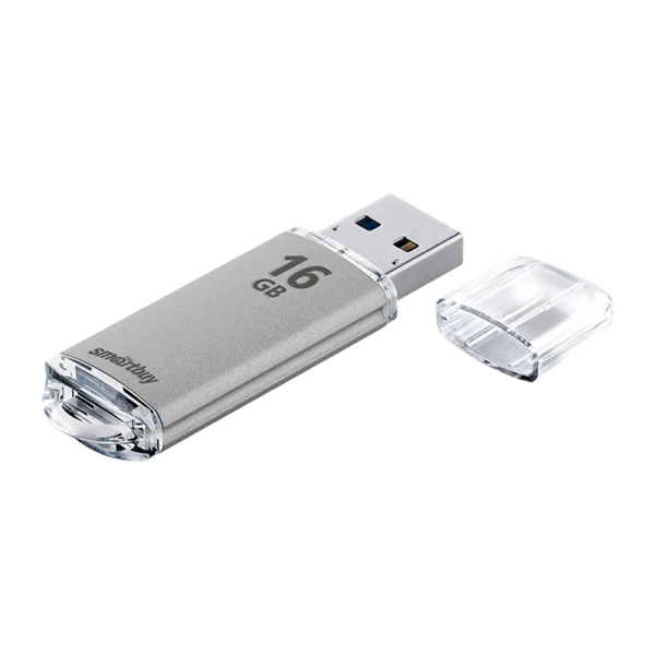 Флеш-накопитель Smartbuy V-Cut 16GB USB2.0 пластик серебряный