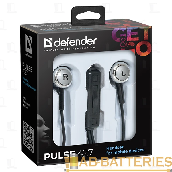 Наушники внутриканальные Defender 427 Pulse с микр. черный (1/160)