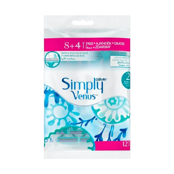 Бритва Gillette VENUS Simply 2 (Satin Care) 2 лезвия ENG 8+4шт. (1/15)