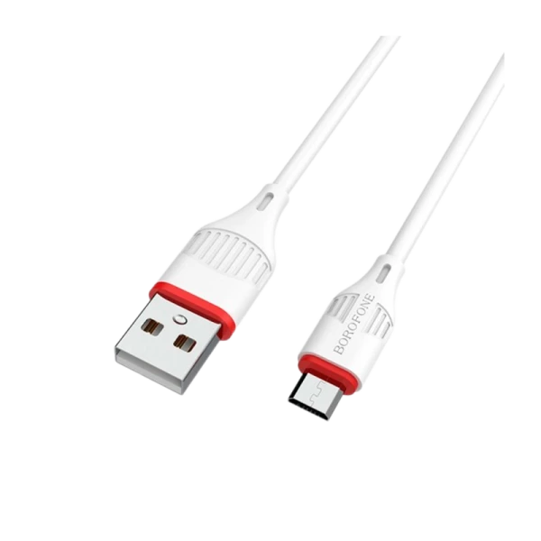 Кабель Borofone BX17 USB (m)-microUSB (m) 1.0м 2.4A ПВХ белый (1/648)