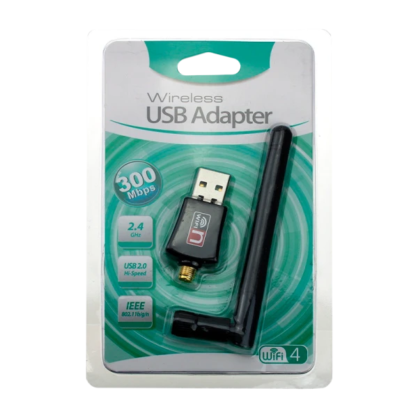 Wi-Fi адаптер Без бренда WD-3506B 2.4 ГГц 300Мбит USB 802.11 с антенной черный (1/500)