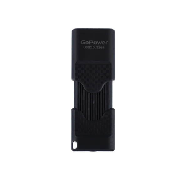 Флеш-накопитель GoPower SLIDER 32GB USB2.0 пластик черный матовый (1/50/1000)