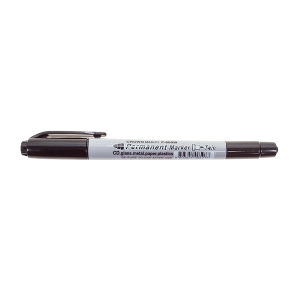 Маркер перманентный Crown Multi Twin P-800W 2.0/1.0 мм двусторонний черный (1/12/1152)