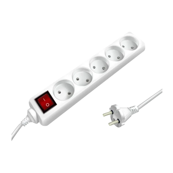 Удлинитель Старт S 5р.Б/З 10A 5.0м с выкл. белый