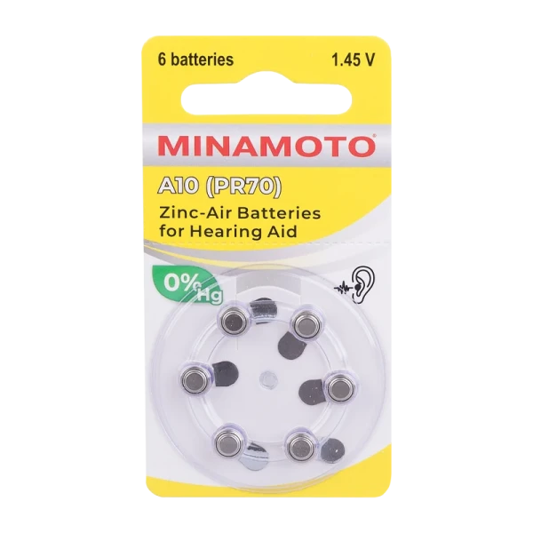 Батарейка Minamoto ZA10 BL6 Zinc Air 1.45V (6/60/600)