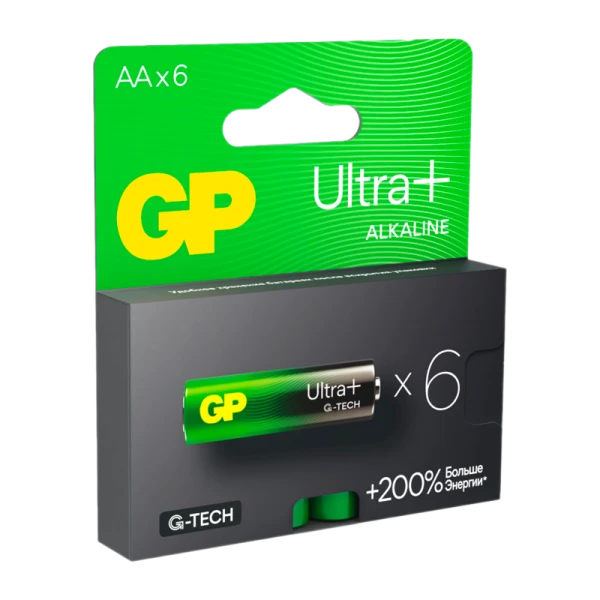 Батарейка GP ULTRA PLUS G-tech LR6 AA BL6 Alkaline 1.5V (6/96/768)