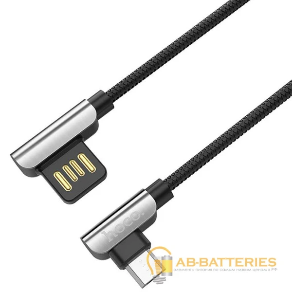 Кабель HOCO U42 USB (m)-Type-C (m) 1.2м 2.4A ткань черный (1/24/240)