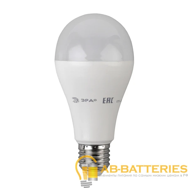 Лампа светодиодная ЭРА A65 E27 19W 4000К 170-265V груша (1/10/100)