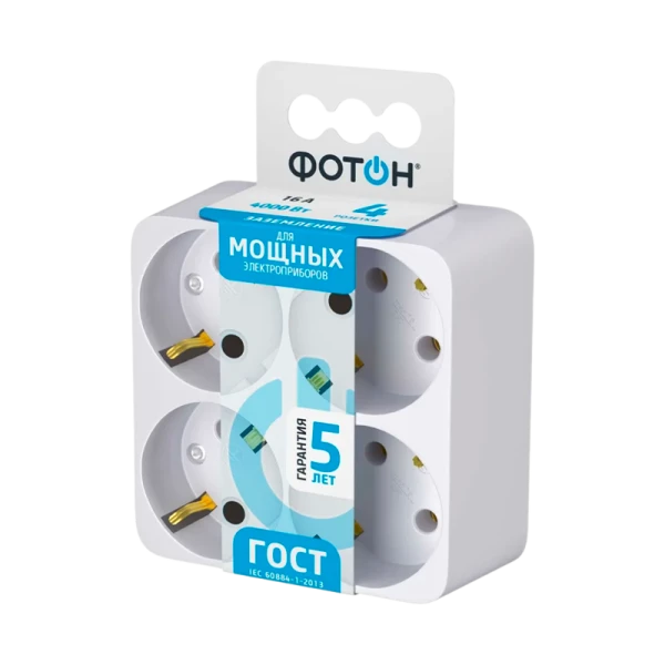 *Разветвитель Фотон АМ 16-4Е 4р.С/З 16A белый (1/12/72) 