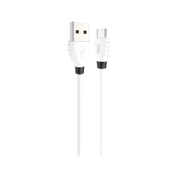 Кабель HOCO X27 USB (m)-microUSB (m) 1.2м 2.4A TPE белый (1/30/300)