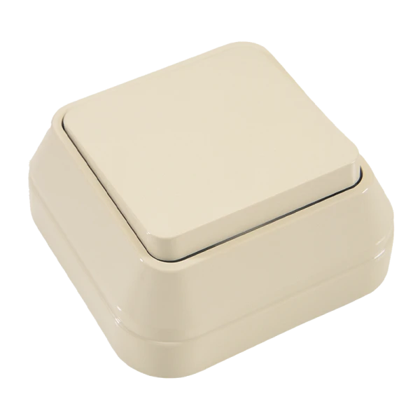 Выключатель Makel Siva Ustu 1-клав.10A пластик накладной кремовый 45201 (1/10)