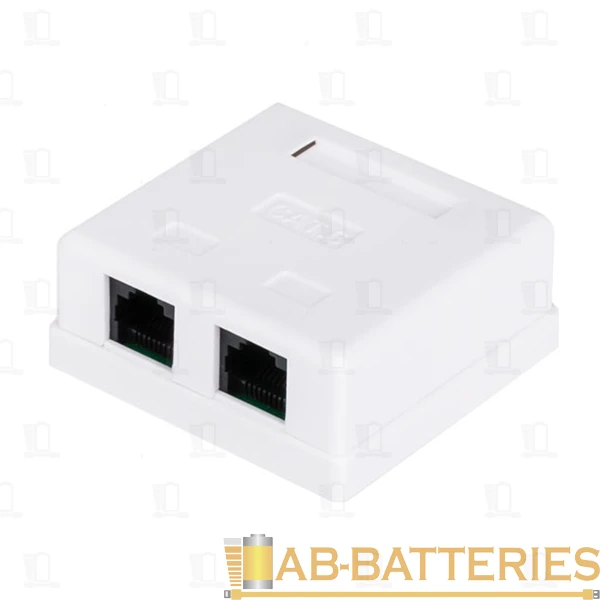 Розетка Atcom 2 порт накладная (UTP, RJ45, Кат.6, белая)