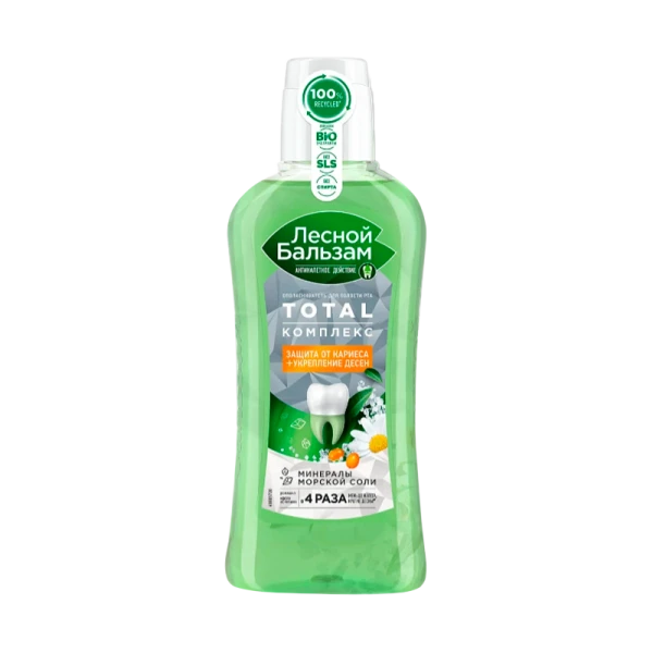 Ополаскиватель Лесной Бальзам Инт. чистка+укрепление десен (ромашка и облепиха) 400мл (1/12)