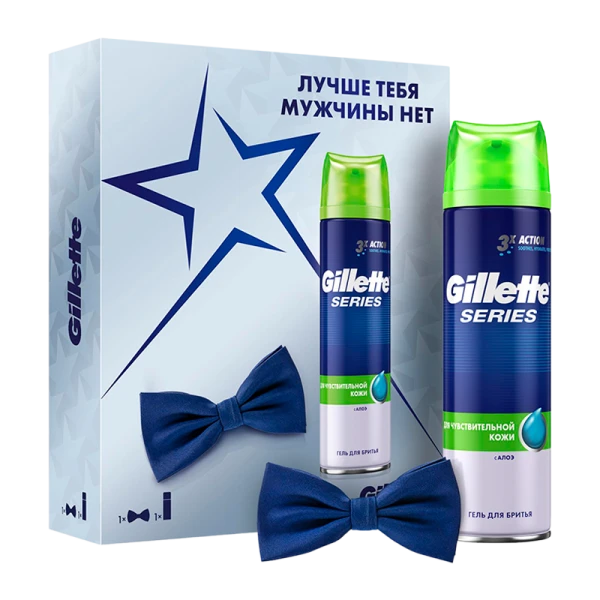 Набор Gillette Series гель для бритья с галстуком-бабочкой