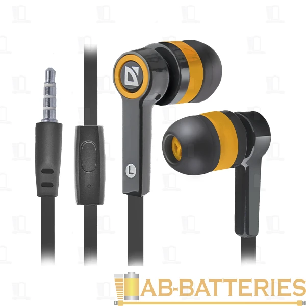 Наушники внутриканальные Defender 420 Pulse с микр. черный оранжевый (1/80)