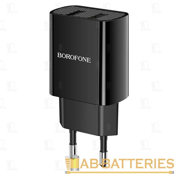 Сетевое З/У Borofone BA53A 2USB 2.1A черный (1/65/260)