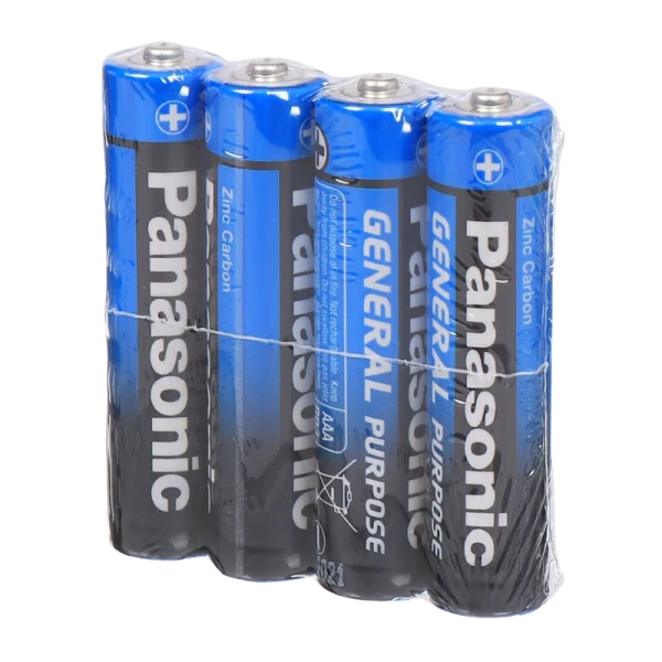 *Батарейка Panasonic GENERAL Purpose R03 AAA Shrink 4 1.5V (4/60/1200/86400) 