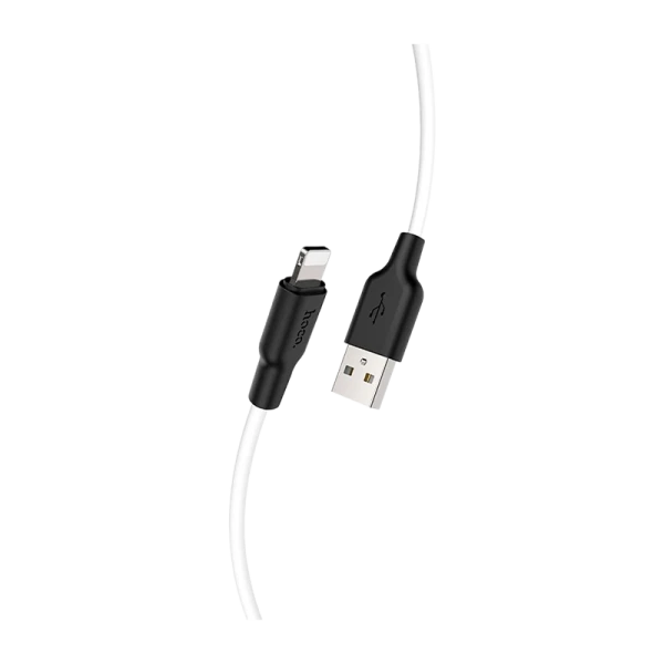 Кабель HOCO X21 Plus USB (m)-Lightning (m) 2.0м 2.4A силикон черный белый (1/28/168)