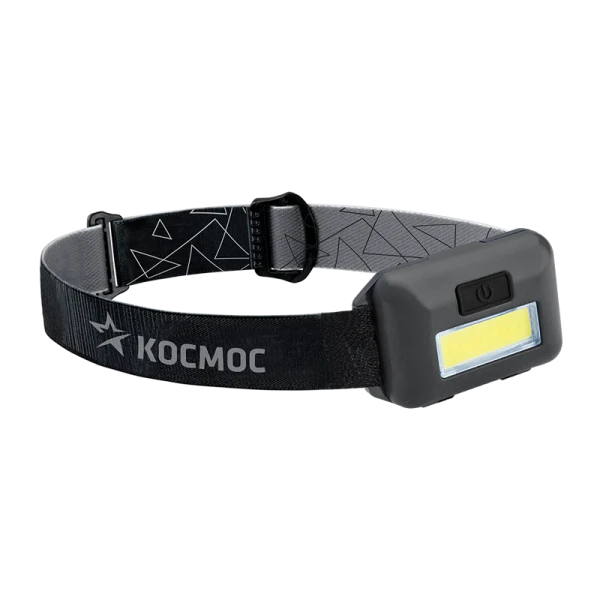 *Фонарь налобный Космос H101 3W COB от батареек 3 режима черный (1/48/96) 