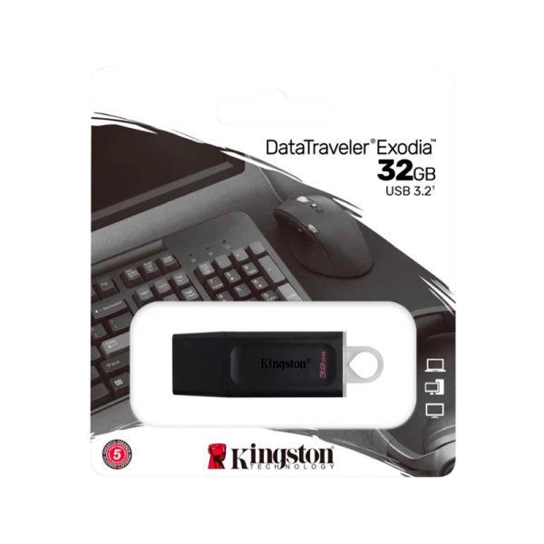 Флеш-накопитель Kingston DataTraveler Exodia 32GB USB3.2 пластик черный белый