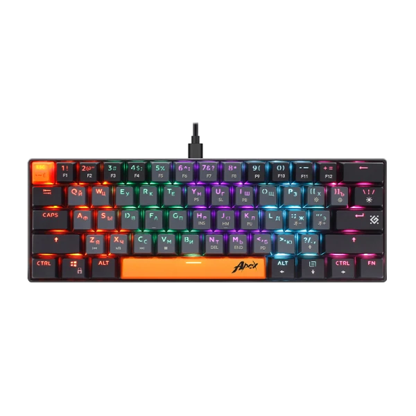 Клавиатура проводная Defender GK-002 APEX игровая USB 1.5м черный (1/18)