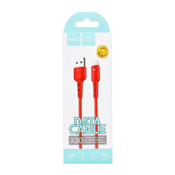Кабель HOCO X30 USB (m)-Lightning (m) 1.2м 2.0A TPE красный (1/30/300)