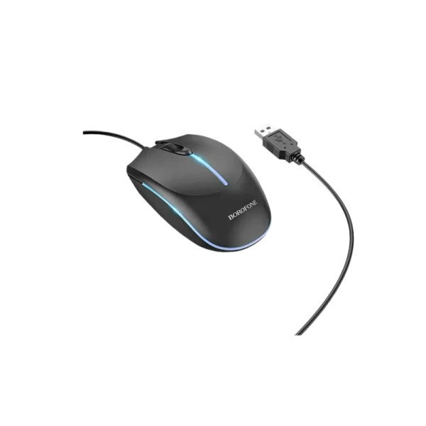 Мышь проводная Borofone BG10 классическая USB черный (1/20/80)