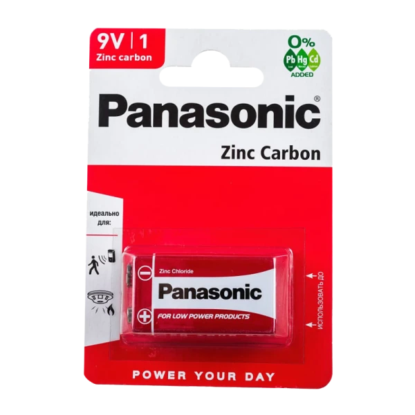 Батарейка Panasonic Крона 6F22 BL1 Zinc Carbon 1.5V (12/60)