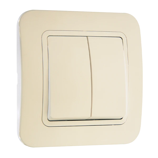 Выключатель Makel Lillium 2-клав.10A пластик кремовый 70203 (1/12)